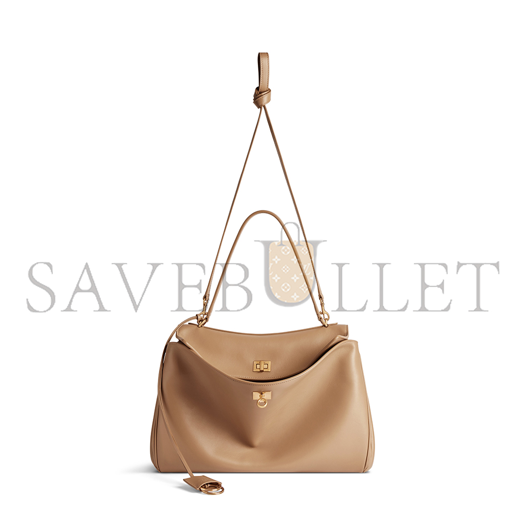 BALENCIAGA WOMEN'S RODEO MEDIUM HANDBAG IN LATTE 7897722AA4V2621 (35*23*11cm)